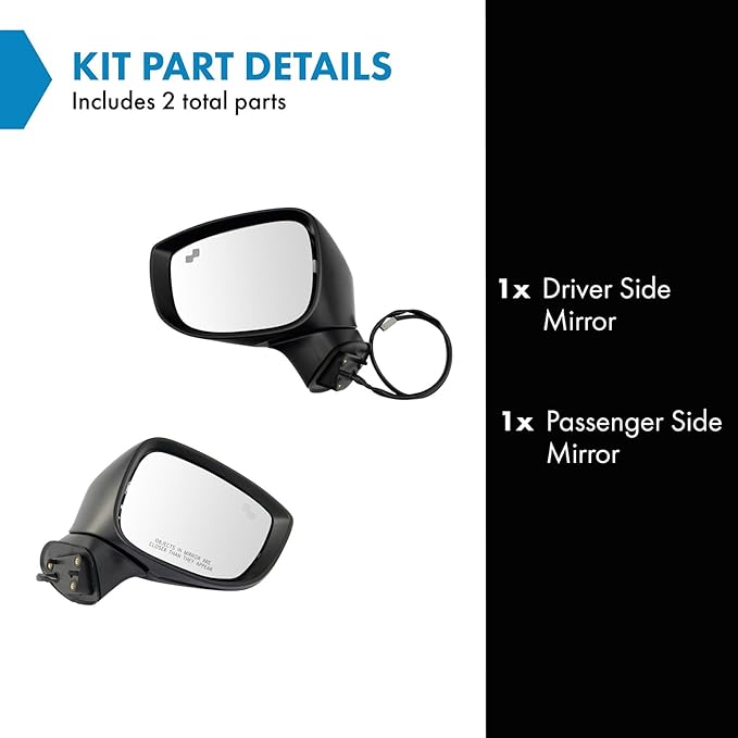 TRQ Driver & Passenger Side Power Heated Mirrors Manual Folding Blind Spot Paint to Match Compatible with 2017-2023 Mazda CX-