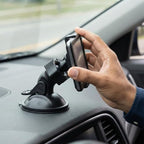 Universal Car Dash Cam Mount - Vacuum Suction Cup Holder with 4 Interchangeable Heads for GPS Navigation and Dashboard Recorder(Buckle w/Card Slot)