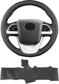 Hand-Stitch Steering Wheel Cover,Fit for Toyota Prius 2016 2019/Prius Prime 2017/Prius Plug-in Hybrid 2017/Mirai 2016,Non-Slip Breathable Microfiber Leather Steering Wheel Cover on Wrap