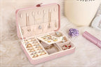 LANDICI Small Jewelry Box for Women Girls, PU Leather Travel Jewelry Case, Portable Jewelry Organizer Storage Holder Display 