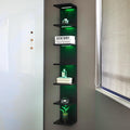 7 Tier Wall Shelves with RGB, Lack Wall Shelf Unit, Vertical Shelf with Remonte Control,Black Shelves