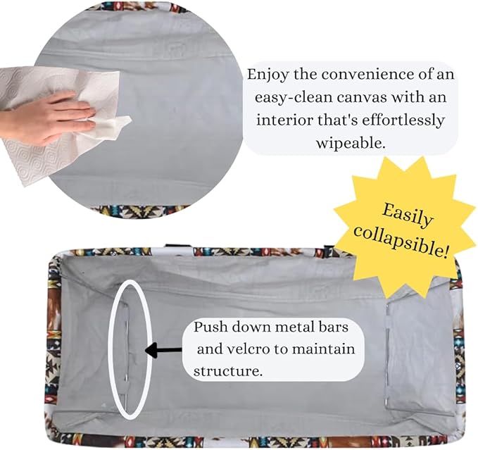 NGIL Extra Large Utility Tote Reusable Grocery Organizing Bag Oversized Collapsible for Storage, Picnic,Car, Beach (Tribal-black)