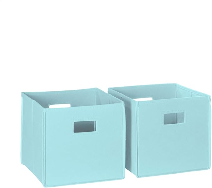RiverRidge Folding Storage Bins with Handles Aqua Cube Storage Organizer for Closet, Bedroom & Playroom - Closet Organizers a