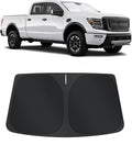 TINGLU Sun Shade for Nissan Titan 2020-2024 Accessories Windshield Sun Shade Window Shade UV Rays Protection Sun Visor Cover with Steering Wheel Sunshade Storage Bag