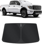 TINGLU Sun Shade for Nissan Titan 2020-2024 Accessories Windshield Sun Shade Window Shade UV Rays Protection Sun Visor Cover with Steering Wheel Sunshade Storage Bag