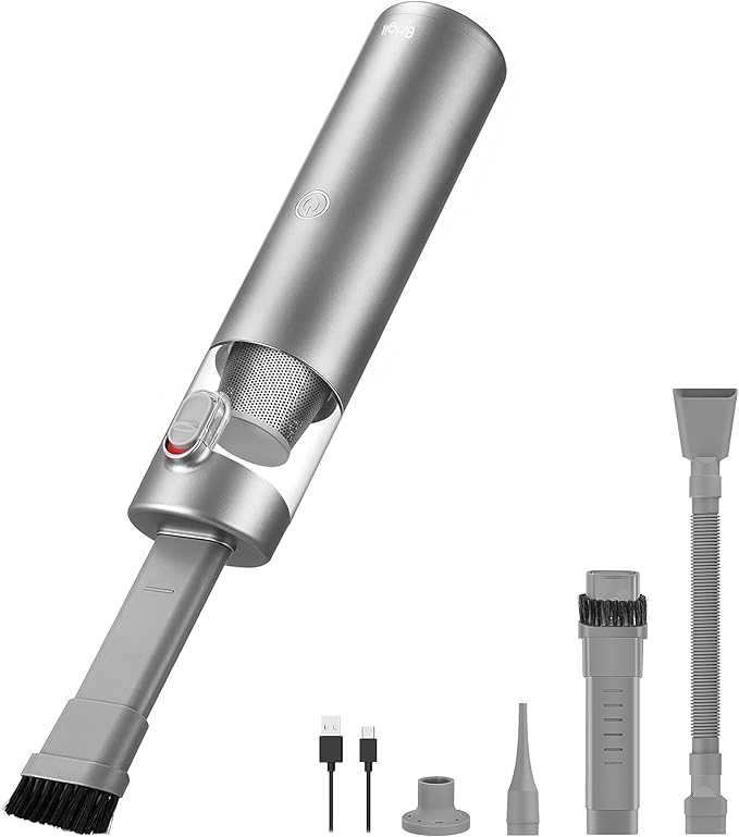 Brigii Mini Handheld Vacuum Cordless, 3 in 1-Car Vacuum & Air Duster & Hand Pump, 3 Kinds of Crevice Nozzles for Small Spaces