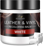 Leather Recoloring Balm and Scratch Repair Kit, White Leather Restorer for Couches, Furniture, Car Seats, Leather Paint & Sta