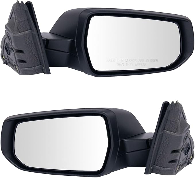 TRQ Driver & Passenger Side Power Mirror Set Textured Black Without Blind Spot Compatible with 2016-2019 Chevrolet Malibu GM1