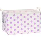 Sea Team Collapsible Canvas Fabric Storage Basket with Handles, Rectangle Waterproof Storage Bin, Box, Cube, Foldable Shelf B