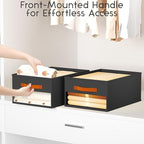 Homsorout Drawer Organizers and Storage - 12 Pack Foldable Pants Organizer with Clear Window & Handles, Fabric Closet Organiz