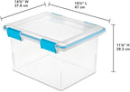 Sterilite 12-Pack Gasket Box, Weather-Resistant Storage Bins with Latching Lids, 32 Quart - Heavy-Duty Organizing Containers 