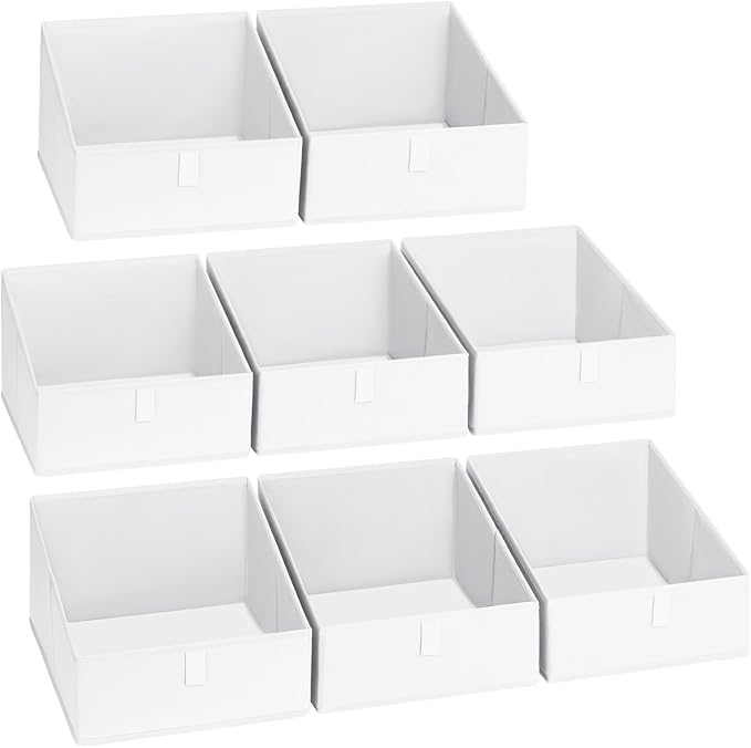 DIMJ Closet Storage Bins 8 Pack - Fabric Trapezoid Closet Organizer Bin, Foldable Storage Baskets for Shelves, Shelf Organize