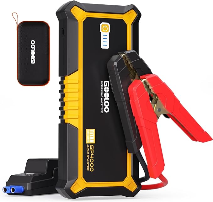GOOLOO GP4000 Jump Starter 4000A Peak Car Starter (All Gas,up to 10.0L Diesel Engine) SuperSafe 12V Lithium Jump Box,Auto