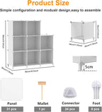AWTATOS 8 Cube Storage Organizer, Closet Organizer Storage Shelf, Bookcase Bookshelf, DIY Stackable Storage Cubes Shelves for