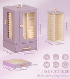 Enthralite Jewelry Box large for Dresser: Women Necklace Ring Storage Organizer with Compartments - Elegant Earring Holder Di