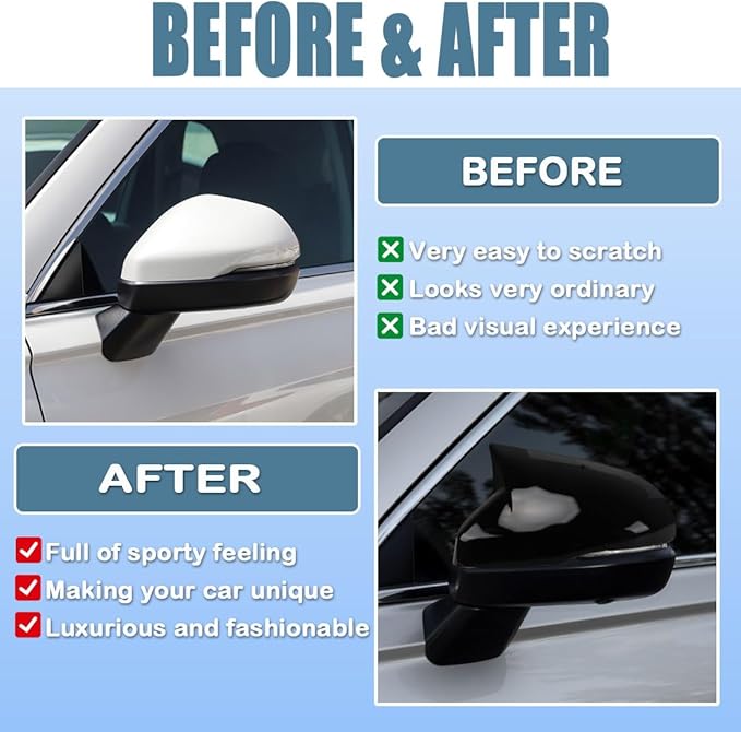 XITER Rear View Side Mirror Cover Side Mirror Cap for Honda CRV 2023 2024 2025 2026,Glossy Black