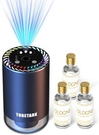 Smart Car Air Freshener with Star Light & 150ml Diffusers Oil Refills, Auto On/Off Aroma Diffuser, 3 Adjustable Modes Recharg