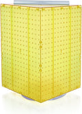 Azar Displays 701414-YEL Rotating Stand - 4-Sided Racks - Peg Carousel (14" W x 14" D x 20" H) - Easy Assemble Revolving Disp