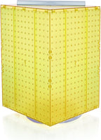 Azar Displays 701414-YEL Rotating Stand - 4-Sided Racks - Peg Carousel (14" W x 14" D x 20" H) - Easy Assemble Revolving Disp