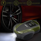 TEROMAS Tire Inflator Portable Air Compressor, Air Pump DC/AC for Car Tires 12V DC and Other Inflatables at Home 110V AC, Digital Electric Tire Pump with Pressure Gauge(Green)