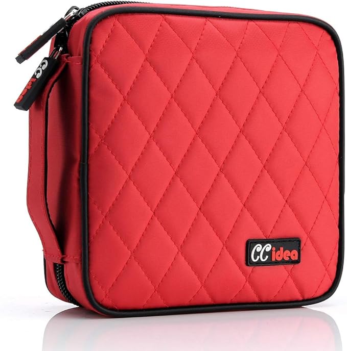 CCidea 40 Capacity CD/DVD Case Holder Portable Disc Wallet Storage Binder Nylon Cd Bag (Red) Specials