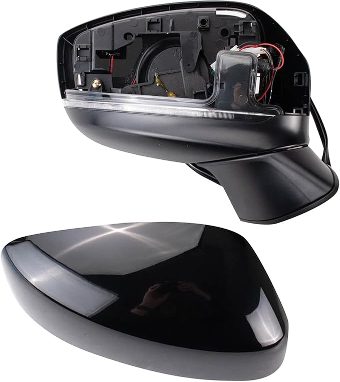 TRQ Passenger Side Mirror Assembly Power Power Folding Turn Signal Blind Spot Paint to Match Compatible with 2019-2023 Mazda CX-5