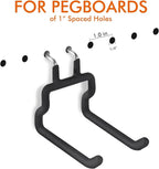 LIGHT DUST Utility Heavy Duty Pegboard Hooks - 5Pack Peg Board Accessories for Hanging Tools Fit 1/8" 1/4" Peg Holes - Pegboa