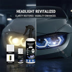 Automotive Headlight Restoration Kit: Fast & Easy Car Headlight Cleaner for Oxidized, Yellowed Headlamps - Refurbishing Fluid