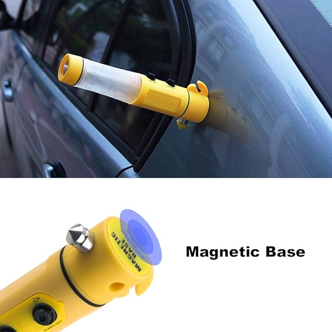 Multi-fuction Car Hammer Car Emergency Window Breaker and Seatbelt Cutter Car Escape Tool with Flashlight and Beacow Light