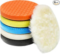 Autolock 3" Buffing Polishing Pads, 6Pcs 3.5 Inch 85mm Face for 3 Inch Backing Plate, Compound Buffing Sponge and Woolen Pads, Cutting Polishing Pad Kit for Car Buffer Compounding, Polish and Wax
