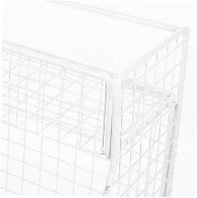 Wall Mount Baskets Wire Baskets for Kitchen Fruit Vegetable Storage Mail Organizer White Compartment