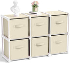 6 Cube Storage Organizer with Shelf Back to School Boxes 11 Inch Toy Storage Bins Closet Organizers Drawers Fabric Dresser fo