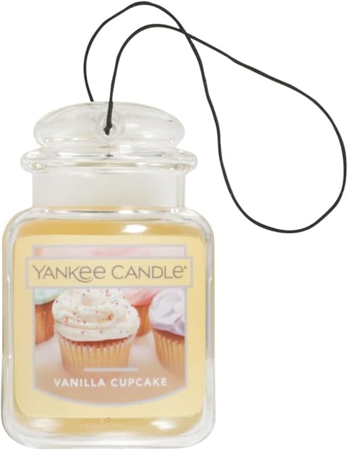 Yankee Candle Car Jar Ultimate 3-Pack, Vanilla Cupcake, Black Cherry, Home Sweet Home, Up to 30 Days, Hanging Air Freshener