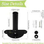 Adjustable Shower Curtain Rod Bracket 1 Pack Aluminum Alloy Shower Curtain Rod Single Swivel Flange Heavy Duty Closet Rod Bra