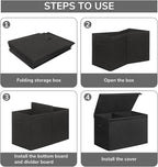 INDRESSME 25"x13"x16" Large Toy Storage, Foldable Storage Bins with Dividers, Toy Chests for Closet, Playroom, Bedroom, Toy B