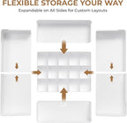 Adjustable Drawer Organizer – 19-Grid Divider for Socks, Bras & Panties, Closet Storage Box for Underwear & Dresser Drawers (