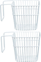 MAGICLULU Punch-Free Hanging Storage Basket 2-Pack Stainless Steel Wire Organizer with Drainage for Kitchen and Bathroom Spac