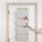 3 Sprouts Over the Door Organizer -Hanging Baby Organizers & Storage with 4 Large Pockets & 2 Hooks for Baby Clothes, Toy, St