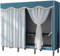 TIST Foldable Wardrobe Steel Storage Wardrobe Portable Wardrobe for Hanging Clothes 110cm/ 160cm/ 215cm Large Wardrobe(Blue,1