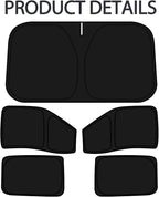 D-Lumina Windshield Sun Shade for Fo-rd F-150 2021-2025 F150 Crew Cab 4 Door Accessories, Front and Side Window Shades Sun Visor Protector Block UV Rays, Foldable 2 Layers 210T Material Pack of 5