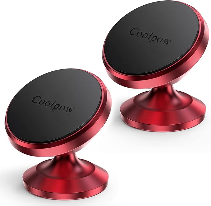Coolpow【2 Packs 】Magnetic Phone Holder for car【Strong Magnet】phone holders for your car phone holder Mount for Car【4 Metal Plate】Universal Dash cell phone car mount for iphone Samsung car accessories