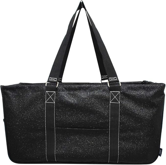 NGIL Extra Large Utility Tote Reusable Grocery Bag Oversized Collapsible for Groceries, Storage, Picnic, Beach (Glitter-Black)