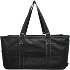 NGIL Extra Large Utility Tote Reusable Grocery Bag Oversized Collapsible for Groceries, Storage, Picnic, Beach (Glitter-Black)