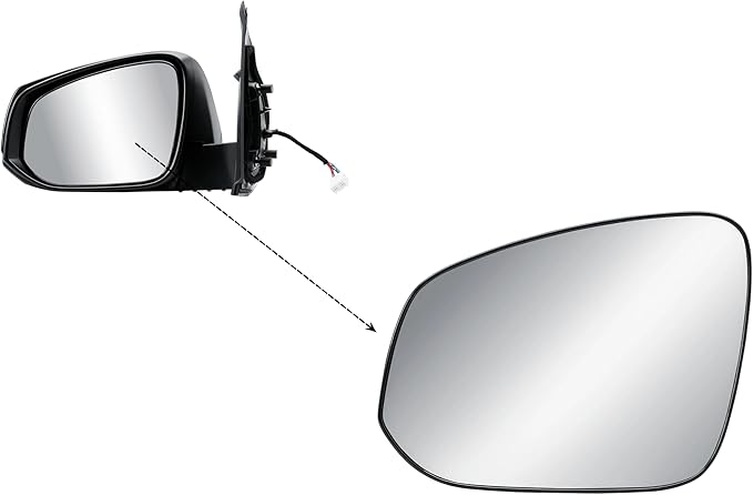 Replacement Driver Left Side Door Mirror Glass Heated with Back Plate for Toyota Tacoma 4 Runner RAV4 2014-2023