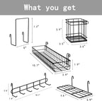 Metal Mesh Wall Grid Panel Hanging Basket,Display Shelf,Pen Holder,Hooks Rack,Bookshelf,Decorative Desk Storage Organizer for