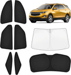 KUST Car Window Shades for Chevy Equinox 2018-2024 Windshield Sun Shade Side Window Cover UV Block Privacy Protection Equinox Accessories for Camping Blackout Rear Back Full Set 8PCS