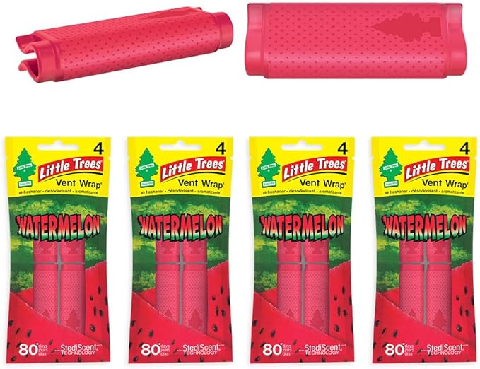 LITTLE TREES Car Air Freshener | Vent Wrap Provides Long Lasting Scent, Invisibly Fresh | 16 Air Fresheners | Watermelon