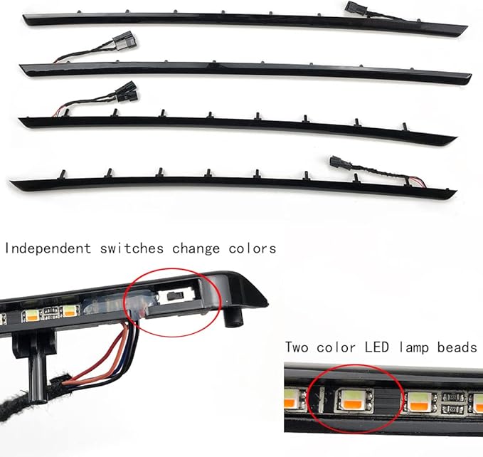 Car Interior Door LED Lighting Ambient Light Trim Strip Accessories for BMW 3 Series F30 F31 320i 328i 330i 335i 340i Door Two-Color Atmosphere Lamp Replacement Cover (Piano Black)