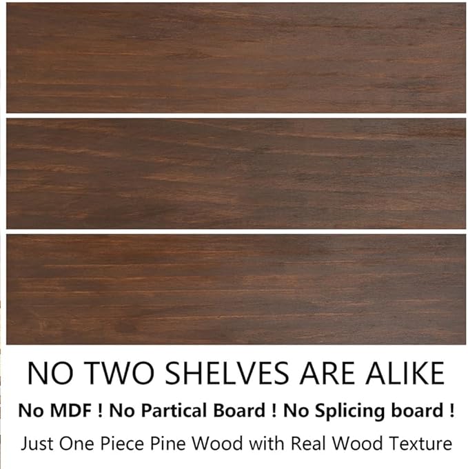 Wood Floating Shelves for Wall Set of 3, 22 Inch Rustic Floating Shelf Wall Mount, Solid Wooden Bathroom Floating Shelves for