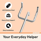 JEAWIWI 60 Pack 4 Inch Metal Pegboard Hooks, Fit 1/4 in and 1/8 in Peg Board Organizer Accessories, for Hanging Storage, Gara